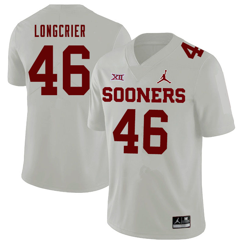 Oklahoma Sooners #46 Hunter Longcrier College Football Jerseys Sale-White
